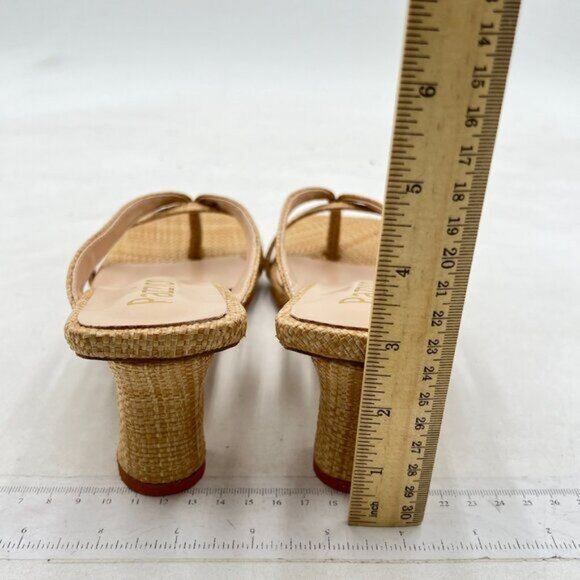 Pazzion Women Open Square Toe  Flip Flop Sandals Slip On Low Heeled Apricot - Picture 5 of 7